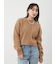 【セットアップ対応】カシミヤタッチケーブルニットカーディガン
