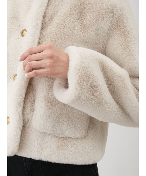 金釦クロップドファージャケット｜ミラオーウェンの通販｜&mall