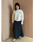 クロップドクルーネックニット