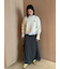 クロップドクルーネックニット