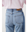 配色撥水裾段差テーパードデニムパンツ