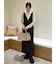 【セットアイテム】クルーネックニット×Aラインキャミレイヤードワンピース