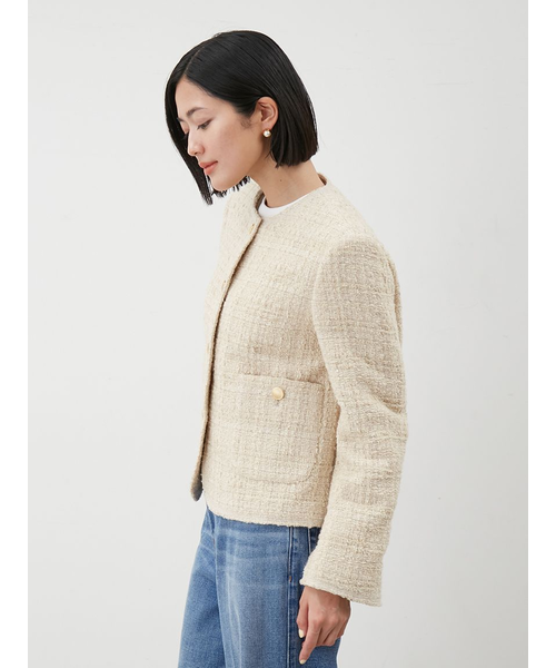 金釦パッチポケットコンパクトツィードジャケット｜ミラオーウェンの