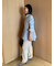 釦ダウン裾バルーンペプラムシャツ