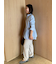 釦ダウン裾バルーンペプラムシャツ