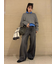 【セットアイテム】シャツレイヤードケーブル短丈ニット
