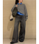 【セットアイテム】シャツレイヤードケーブル短丈ニット