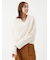 ウールカシミヤ衿付きVネックニット