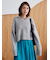 ウールカシミヤ衿付きVネックニット