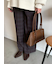 チェックパターン2タックワイドパンツ