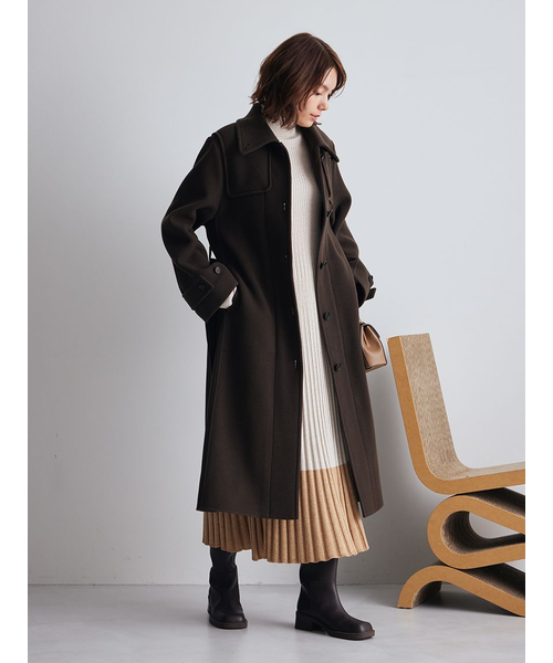 美品✨ミラオーウェン 2023年 ウール混スタンドカラーリバーケープコート M SALE／50%OFF】Mila Owen ウール混スタンドカラーリバーケープ