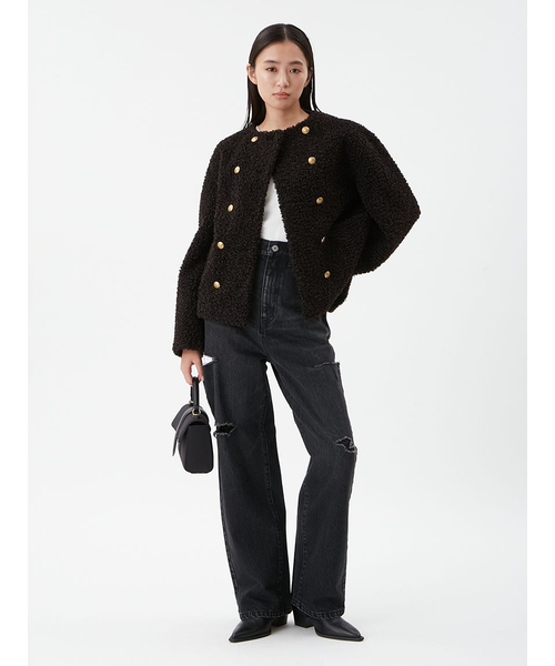 金釦カールファージャケット｜ミラオーウェンの通販｜&mall（アンド