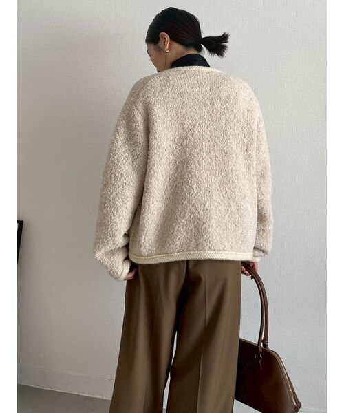 金釦テディラメニットジャケット｜ミラオーウェンの通販｜&mall