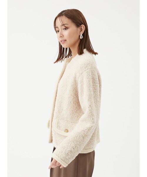 金釦テディラメニットジャケット｜ミラオーウェンの通販｜&mall