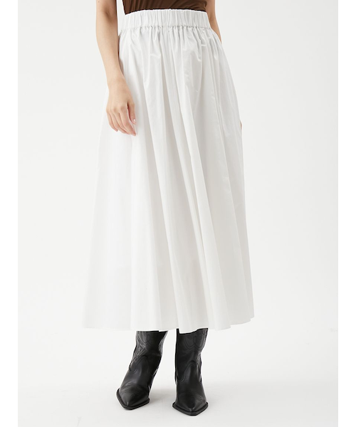 新品タグ付き　かぐれウエストギャザープルオーバー　ホワイト　現行品　最終価格 00サイズあり】ウエストゴムギャザーマキシスカート｜ミラオーウェンの