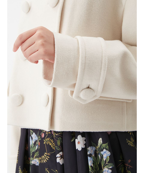 ウールカシミヤショート丈ピーコート｜ミラオーウェンの通販｜&mall