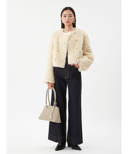 mila owen 金釦フェイクファー短丈ジャケット 金釦フェイクファー短丈ジャケット｜ミラオーウェンの通販｜&mall