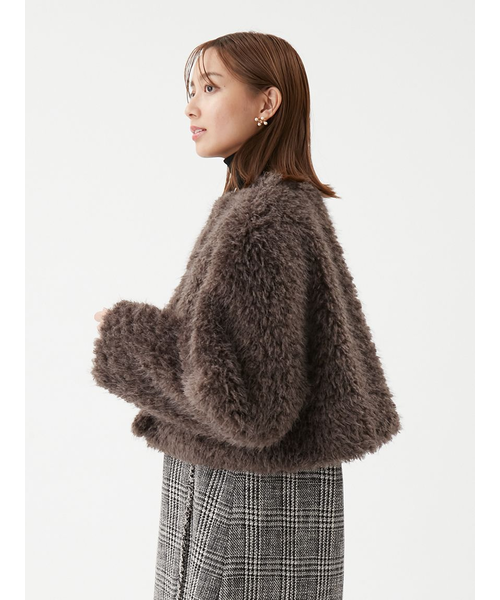 金釦フェイクファー短丈ジャケット｜ミラオーウェンの通販｜&mall