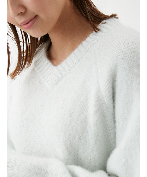 スパンコールVネックシャギーニット｜ミラオーウェンの通販｜&mall