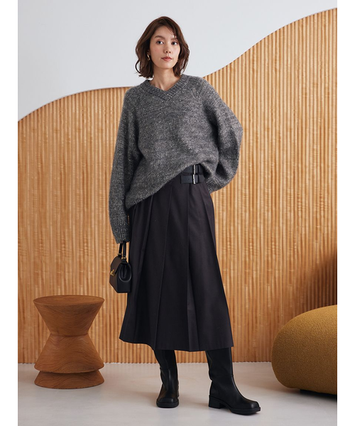 スパンコールVネックシャギーニット｜ミラオーウェンの通販｜&mall