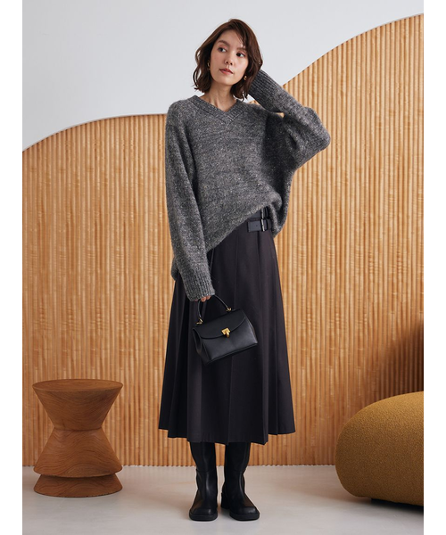 スパンコールVネックシャギーニット｜ミラオーウェンの通販｜&mall