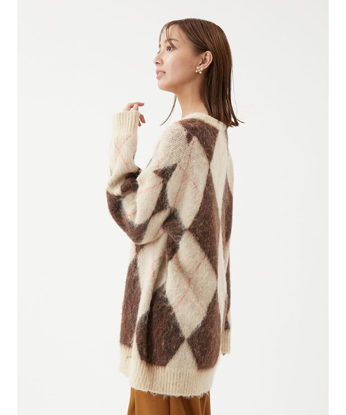 アルパカ混アーガイルミニニットワンピース｜ミラオーウェンの通販