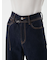 細ベルト付きストレートデニムパンツ