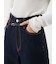細ベルト付きストレートデニムパンツ