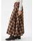 シャギーチェックタックマキシスカート