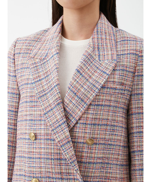 【完売商品24時間以内発送】ミラオーウェン 金釦ダブルブレストツイードブレザー Mila Owen（ミラオーウェン）の「金釦ダブルブレストツイードロング