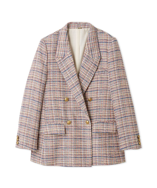 金釦ダブルブレストツイードブレザー｜ミラオーウェンの通販｜&mall