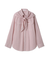 スカーフ付きストライプワークシャツ