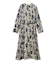 プリーツ花柄ベルト付きワンピース