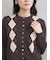 シェル釦デザインクロップドニットカーディガン