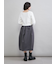 ウエストゴムランダムタックミディスカート