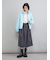 ウエストゴムランダムタックミディスカート