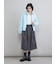 ウエストゴムランダムタックミディスカート