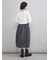 ウエストゴムランダムタックミディスカート