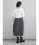 ウエストゴムランダムタックミディスカート