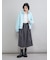 ウエストゴムランダムタックミディスカート