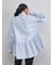 シャツ衿ギャザーチュニックブラウス