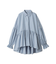 シャツ衿ギャザーチュニックブラウス