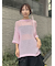 メッシュニットルーズトップス