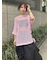 メッシュニットルーズトップス