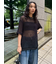メッシュニットルーズトップス