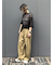 メッシュニットルーズトップス