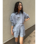 ストライプルーズシルエットシャツ