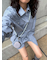 ストライプルーズシルエットシャツ