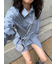 ストライプルーズシルエットシャツ