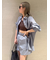ストライプルーズシルエットシャツ